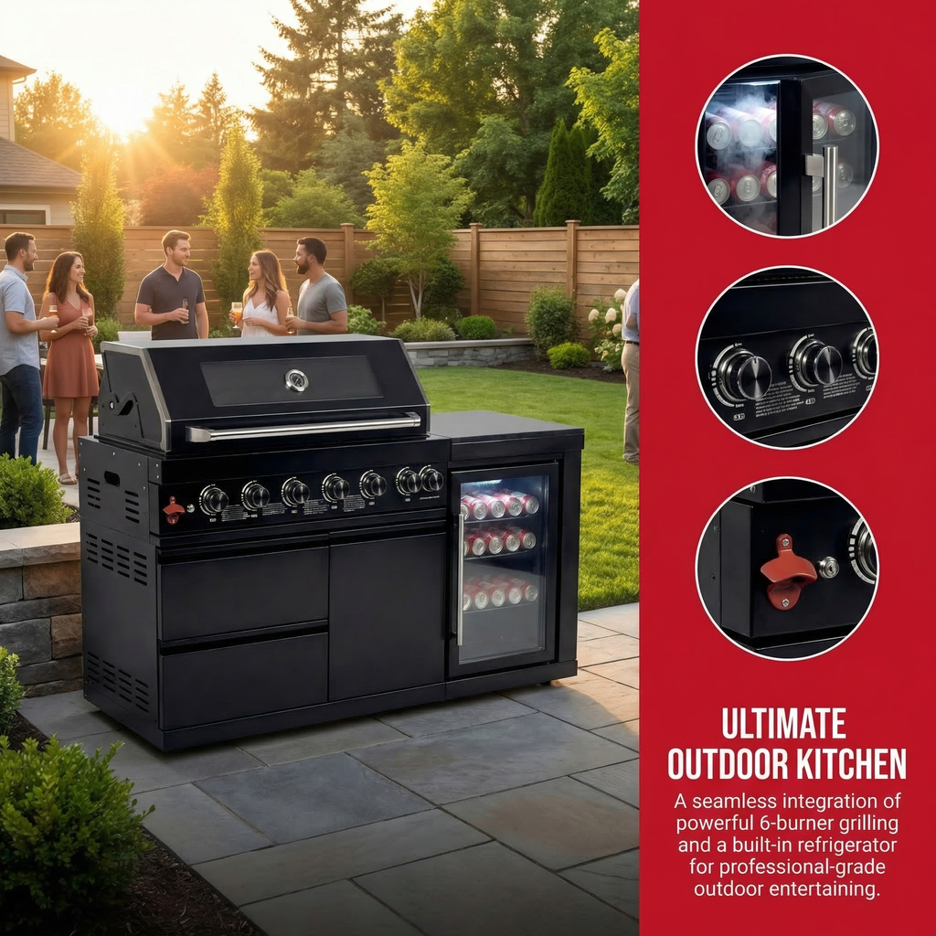 6-Burner Propane Gas Grill & Outdoor Kitchen Essentials