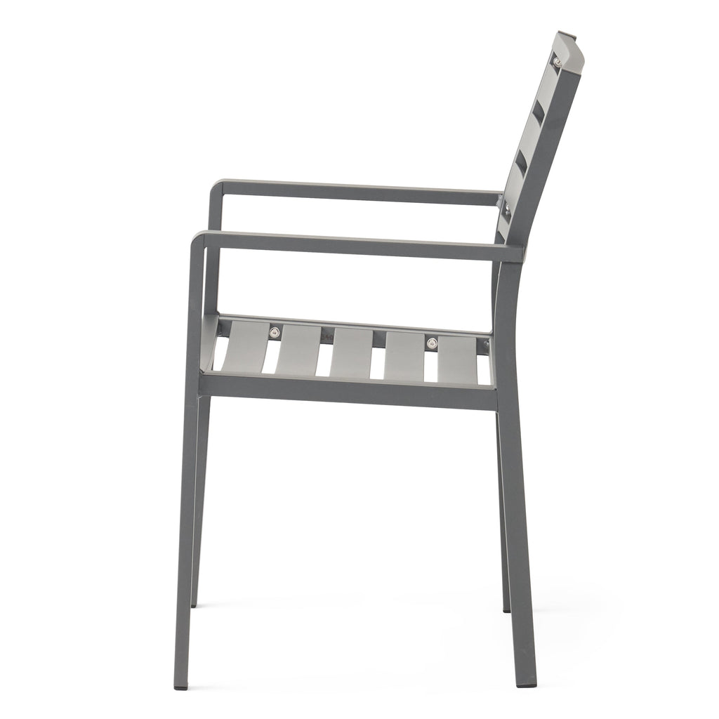 Outdoor Modern Aluminum Dining Chair Set of 2