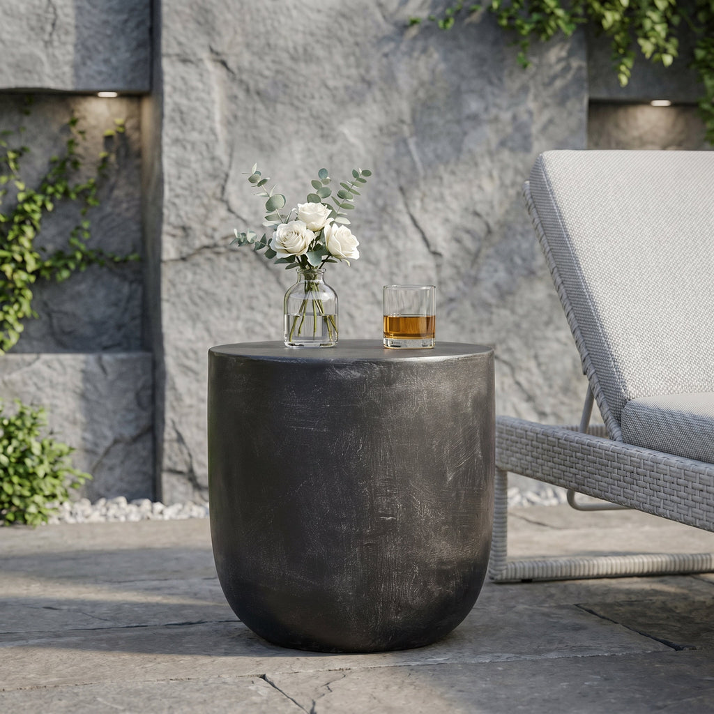 Outdoor Lightweight Concrete Side Table