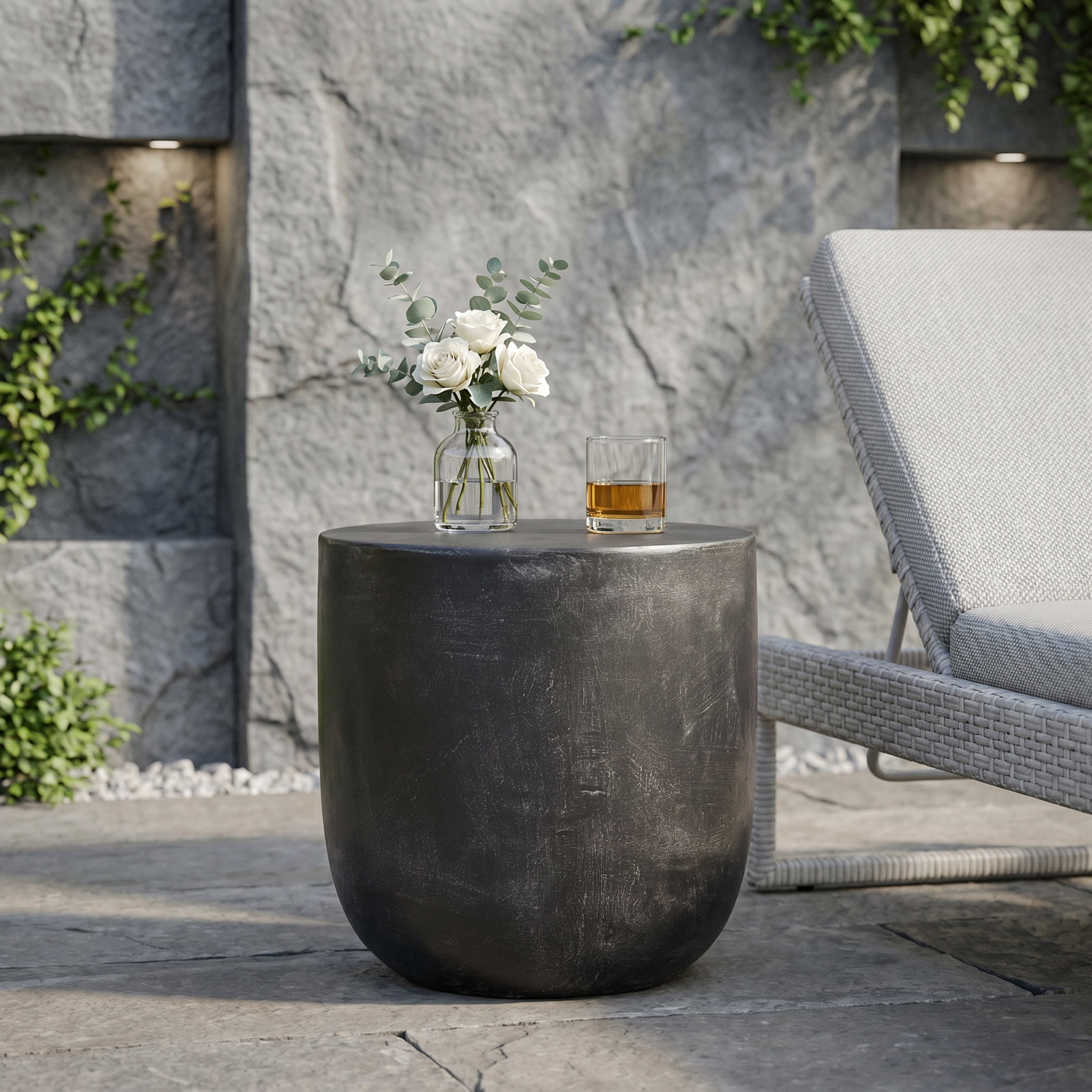 Outdoor Lightweight Concrete Side Table