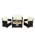 4-Piece All Weather Wicker Outdoor Patio Conversation Set