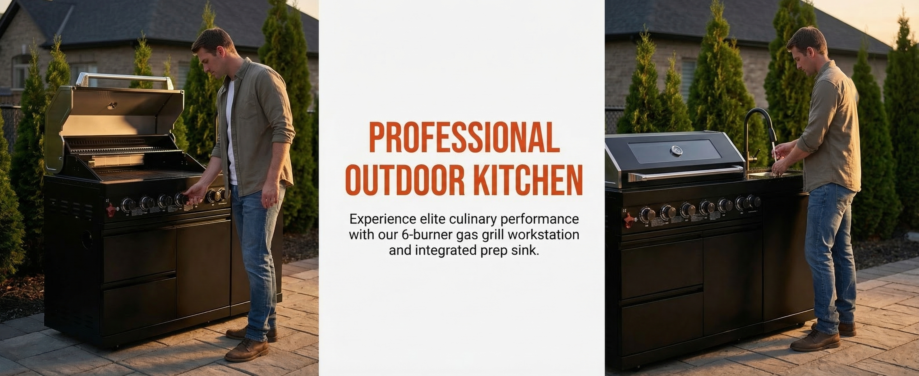 62.6 Inch 6-Burner Deluxe Stainless Steel Propane Gas Outdoor Kitchen Grill