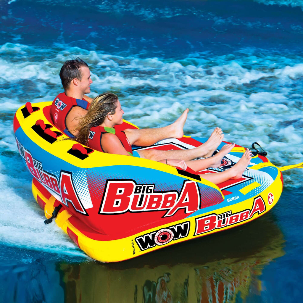 WOW Watersports Big Bubba Hi Vis 2 Person Towable Water Tube For Pool and Lake