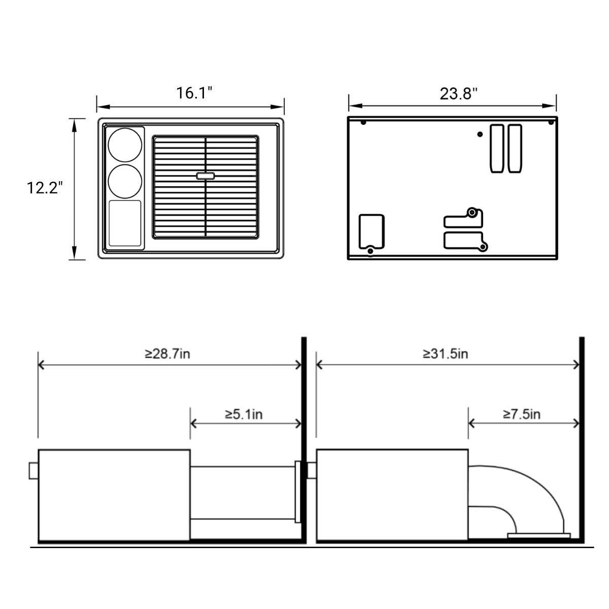 Velit 2000U - 12V/24V/48V Under-Bench Off Grid Air Conditioner