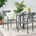 Outdoor Modern Aluminum Dining Chair Set of 2