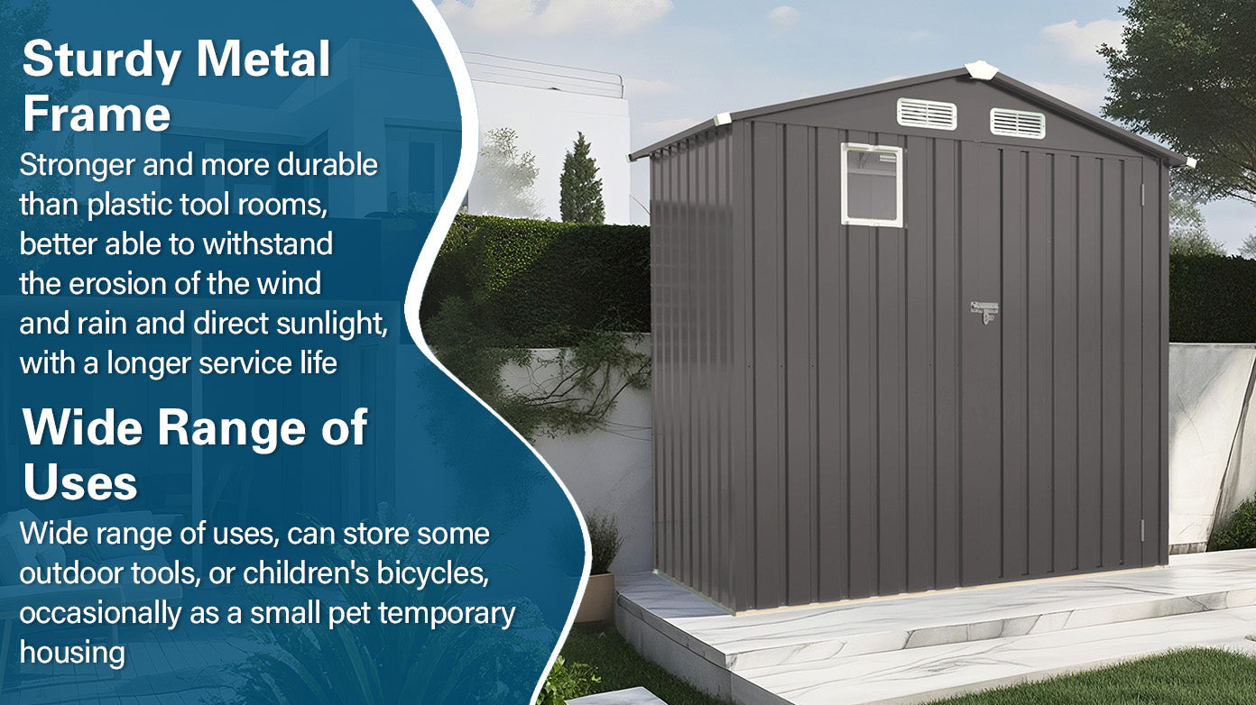 6X 3.6FT Metal Outdoor Storage Shed