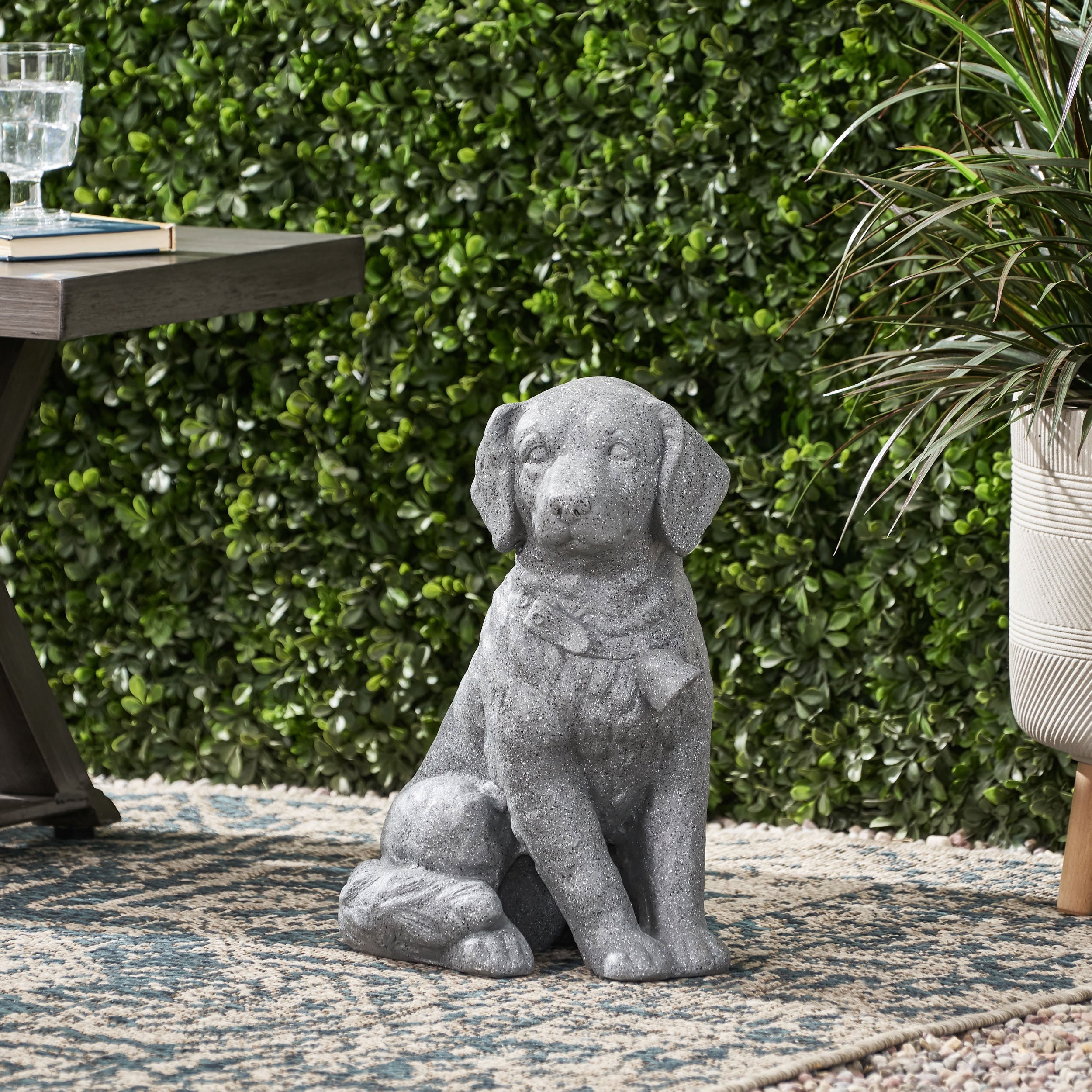 MGO Dog Statue - Outdoor Dog Statue in Stone