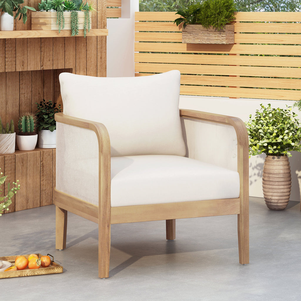 Outdoor Acacia Wood Patio Club Chair