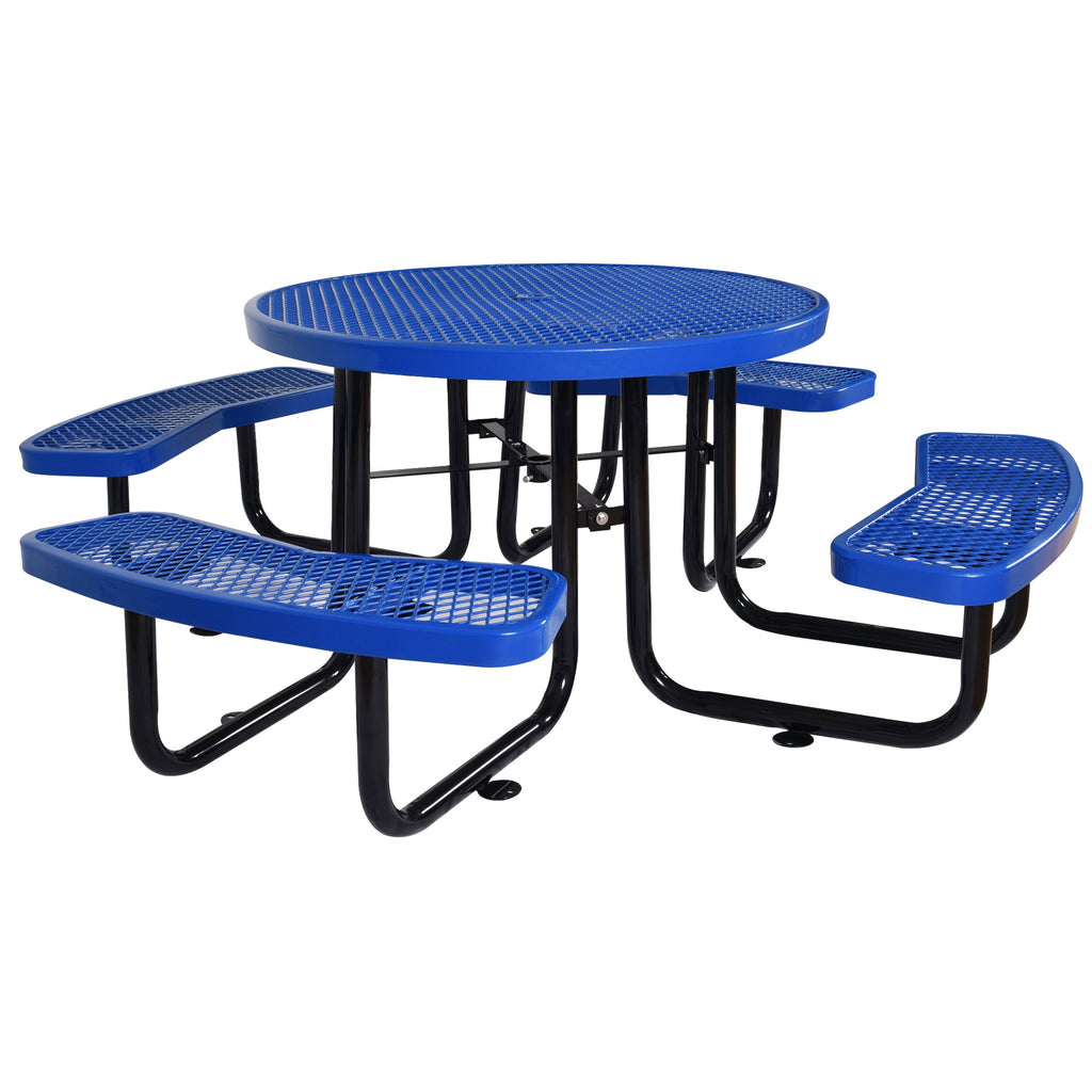 Round Outdoor Steel Picnic Table 46"