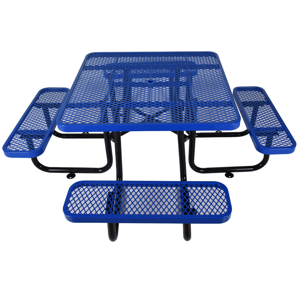 Square Outdoor Steel Picnic Table 46"
