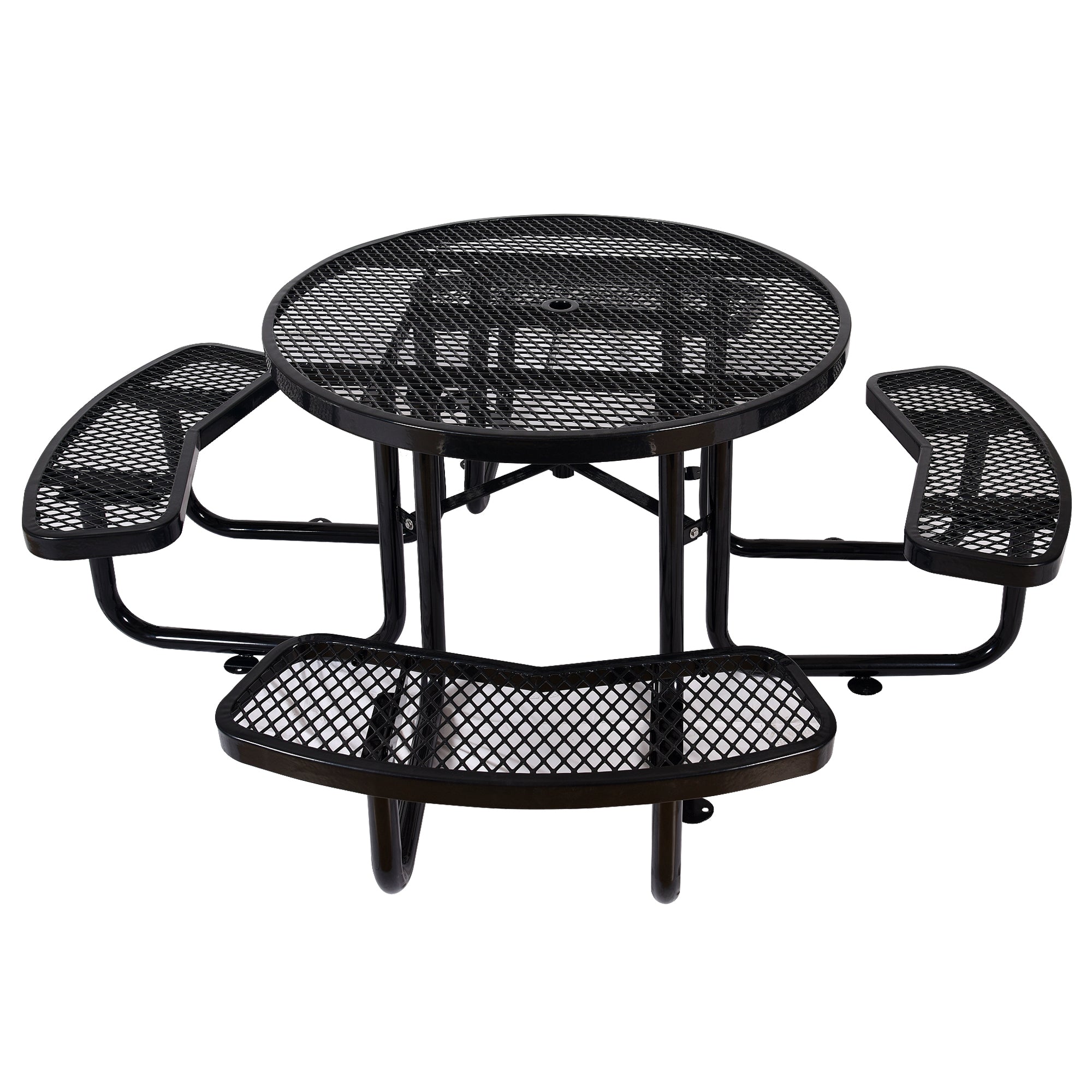 Round Outdoor Steel Picnic Table 46"