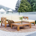 TOPMAX Outdoor Backyard Patio Wood 5-Piece Sectional Sofa Set