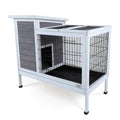 Two-Tier Wooden Rabbit Cage Outdoor Indoor for Small Animals