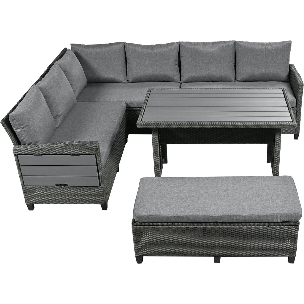 TOMAX 5-Piece Outdoor Patio Rattan Sofa Set