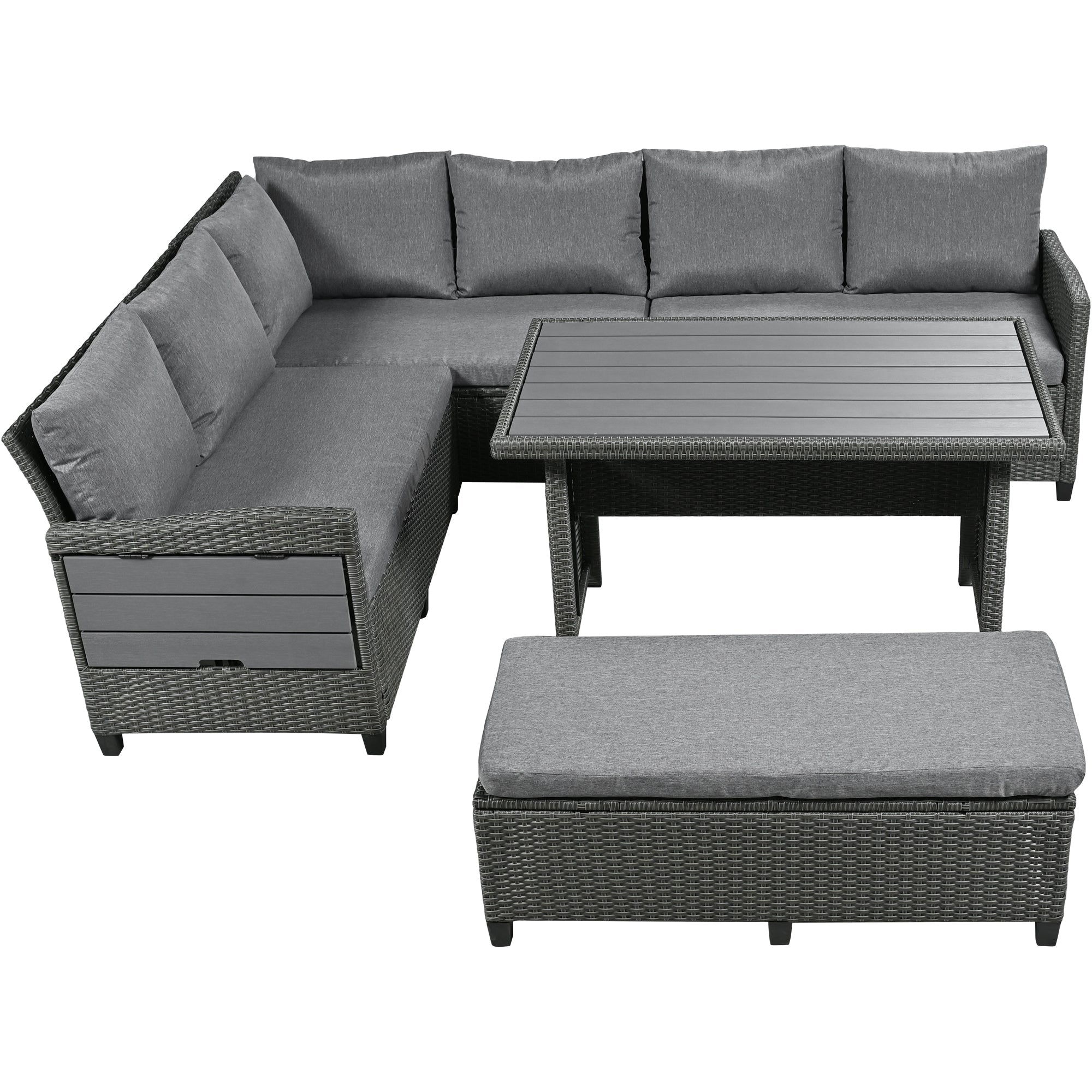 TOMAX 5-Piece Outdoor Patio Rattan Sofa Set