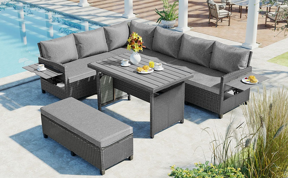 TOMAX 5-Piece Outdoor Patio Rattan Sofa Set