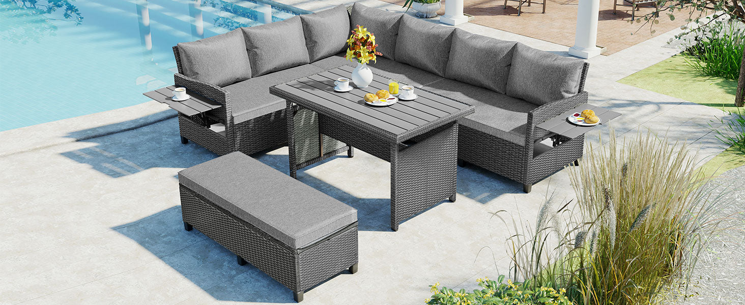 TOMAX 5-Piece Outdoor Patio Rattan Sofa Set