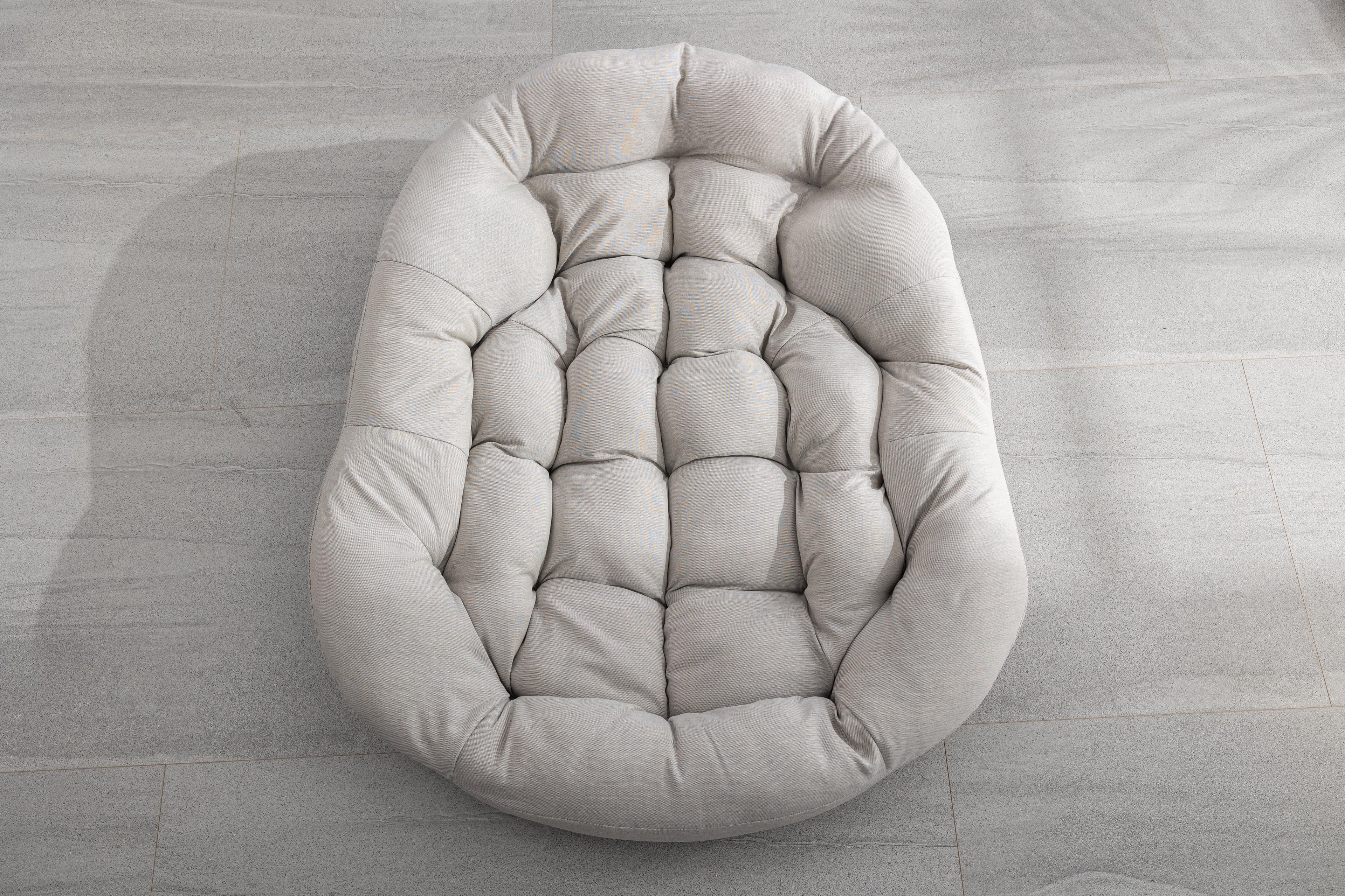 Outdoor Rattan Rocking Chair With Padded Cushion