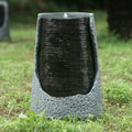 Indoor Outdoor Polyresin Water Fountain - Unique Broken Urn Design
