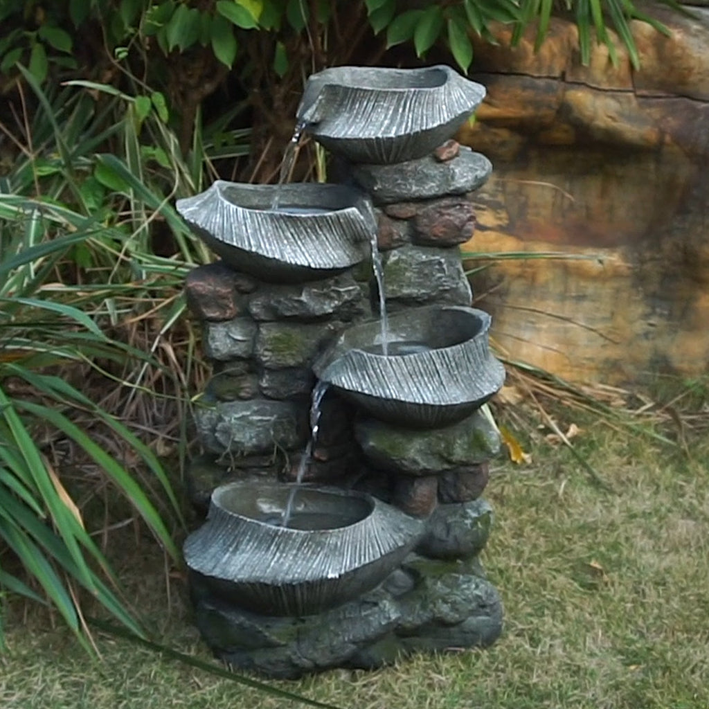 19" Indoor Outdoor Stone Water Fountain