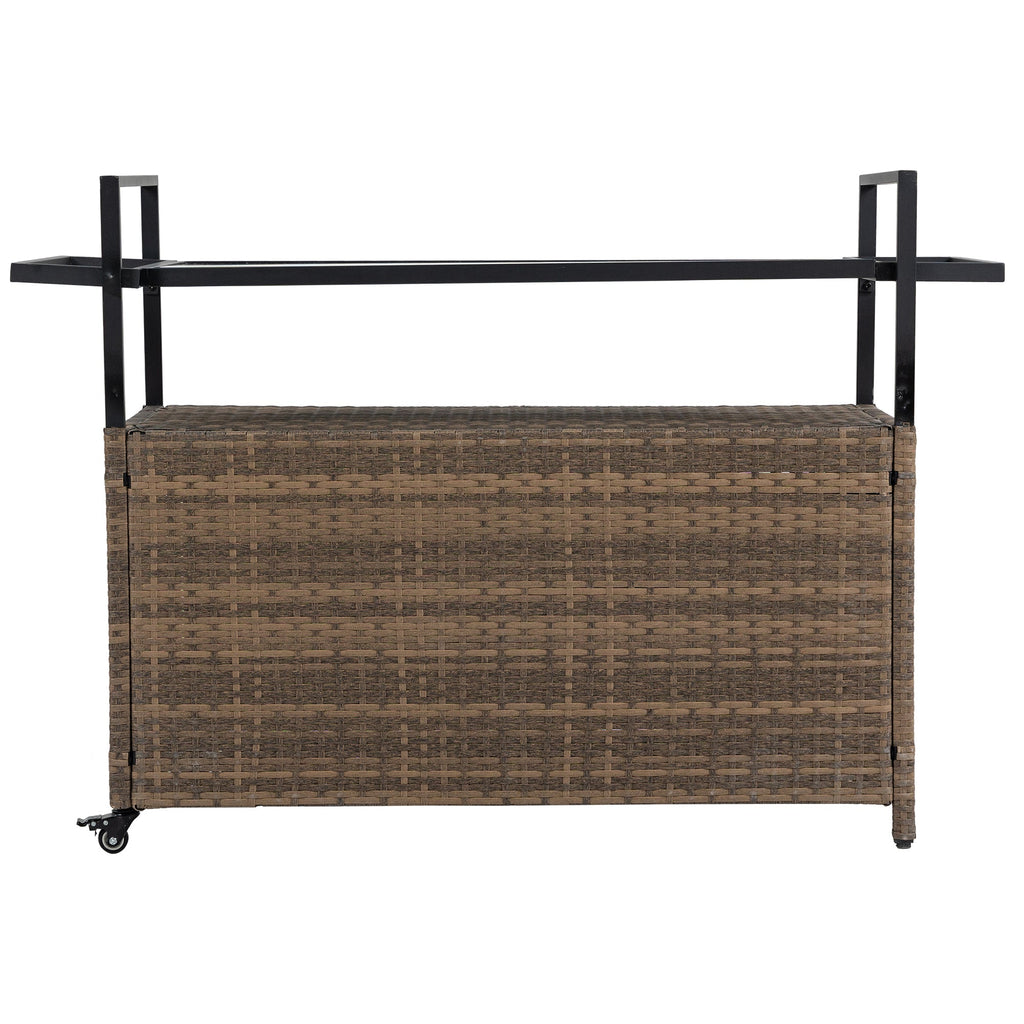 Outdoor Wicker Bar Cart - Stylish Serving Solution