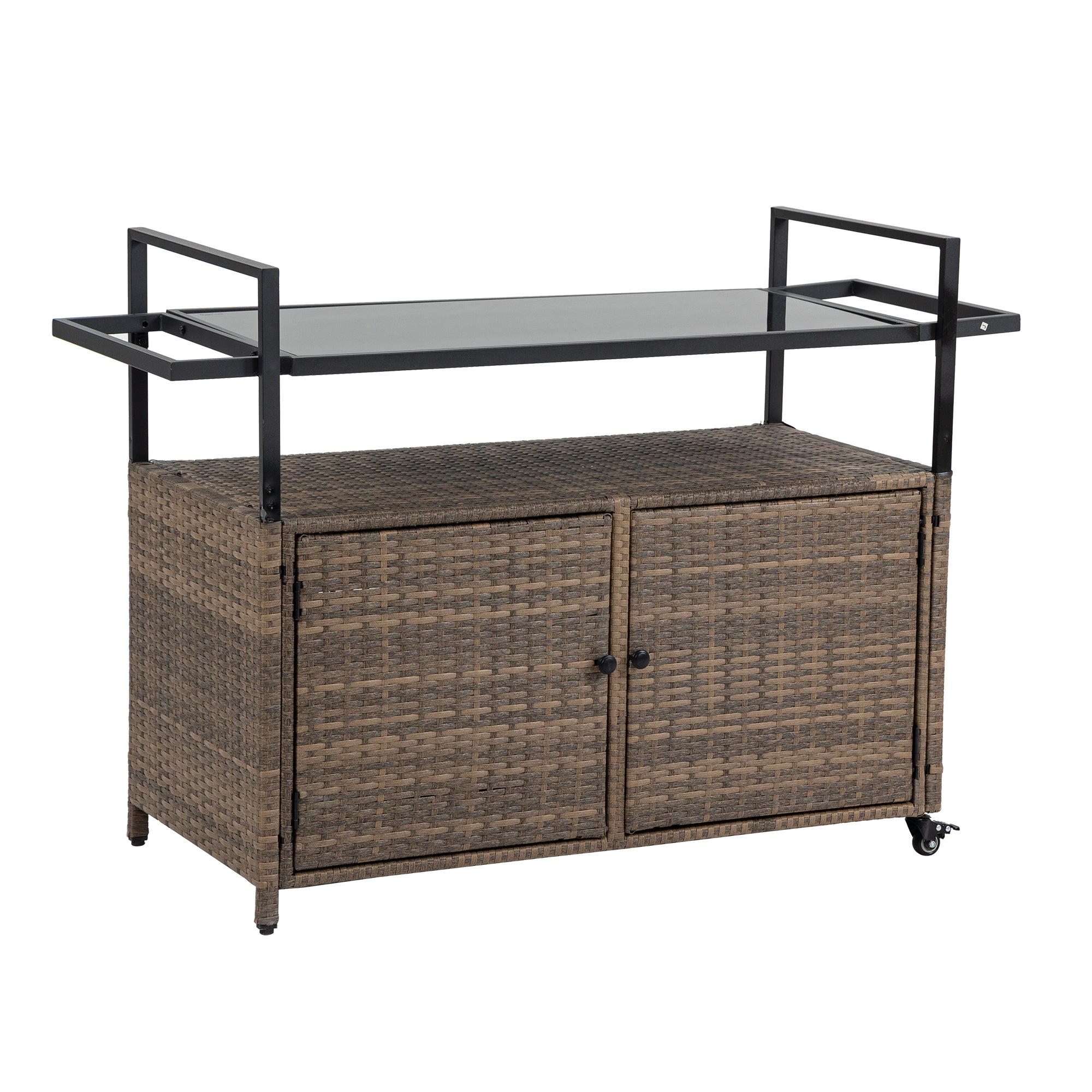 Outdoor Wicker Bar Cart - Stylish Serving Solution