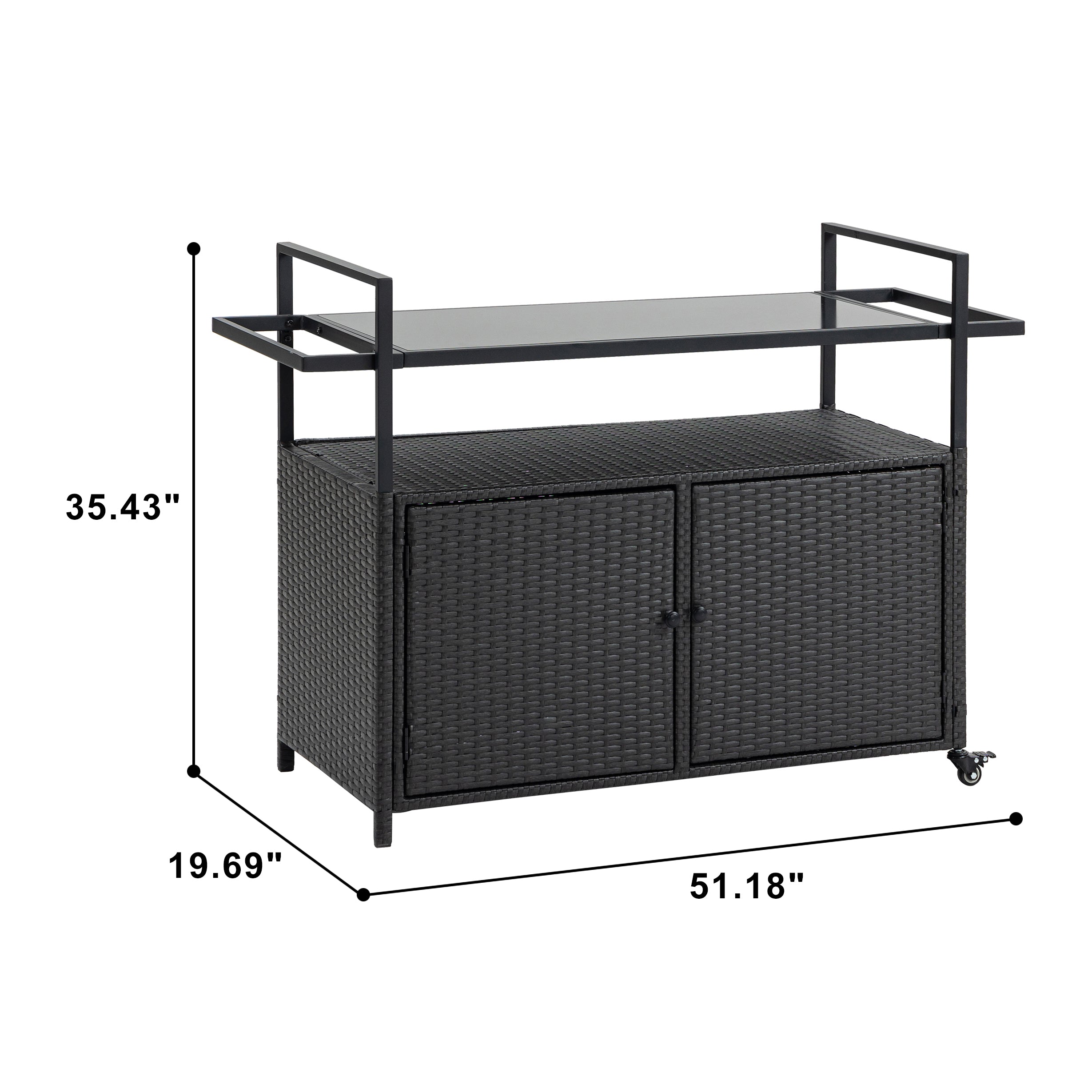 Outdoor Wicker Bar Cart - Stylish Serving Solution