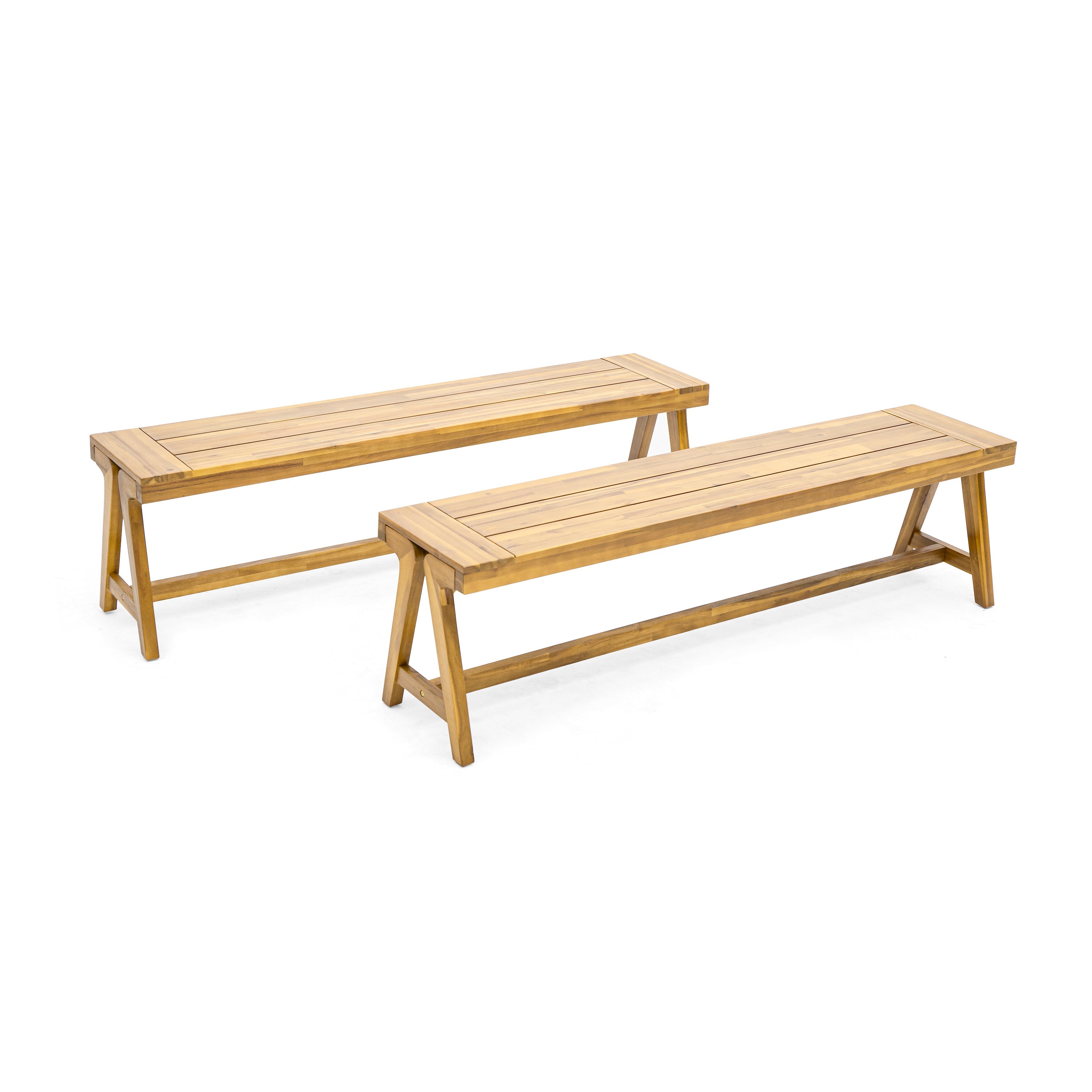 Outdoor Dining Benches (Set of 2)