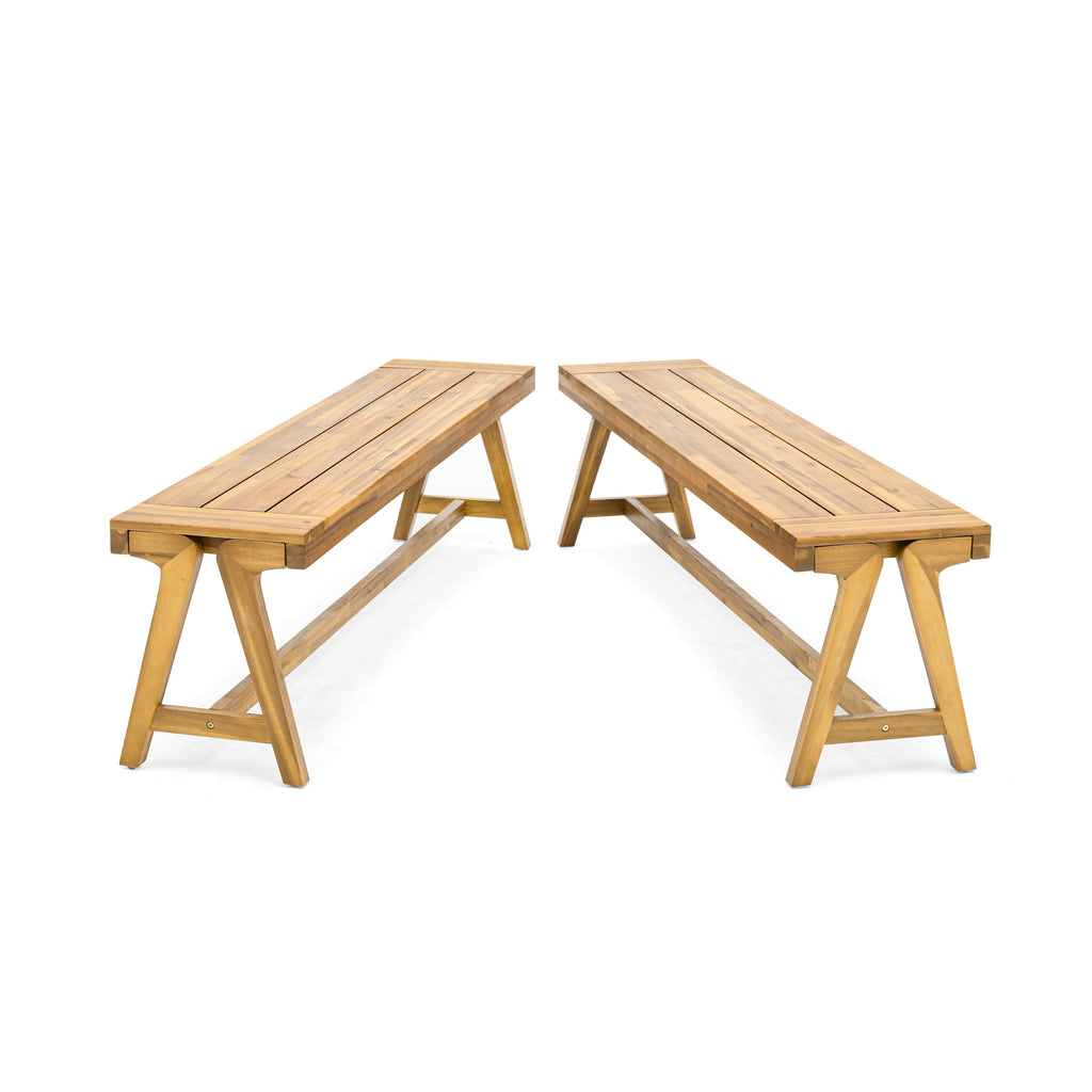 Outdoor Dining Benches (Set of 2)