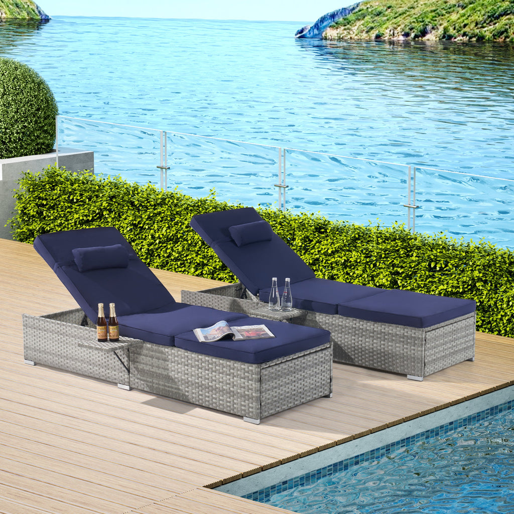 Outdoor PE Rattan Furniture Deck Chair