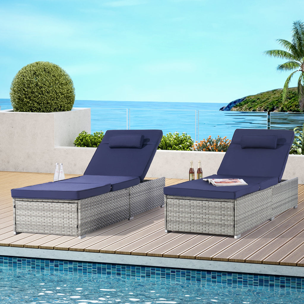 Outdoor PE Rattan Furniture Deck Chair