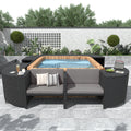 Spa Surround Spa Frame Quadrilateral Outdoor Rattan Sectional Sofa Set
