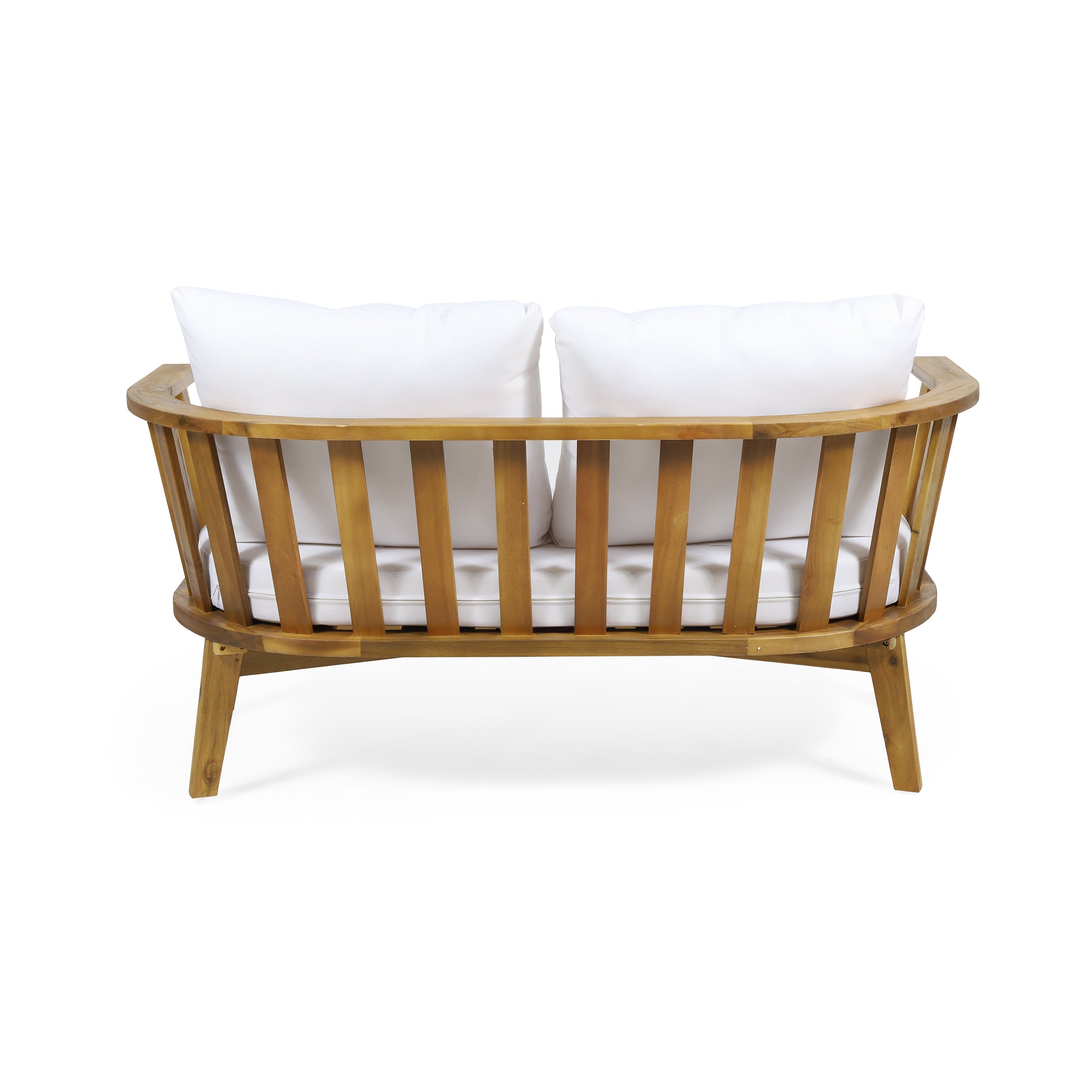 2-Person Outdoor Acacia Wood Patio Seating Group
