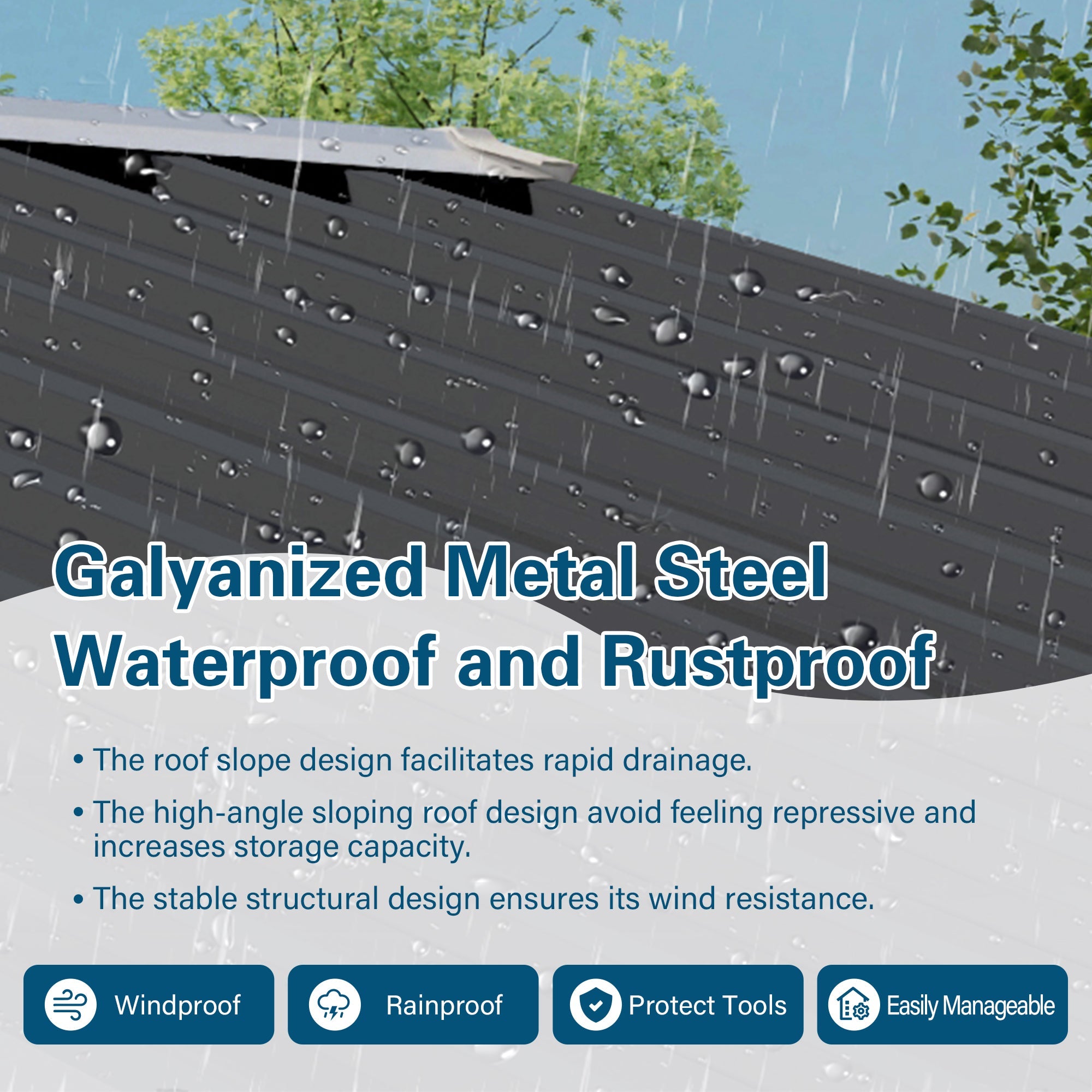 5X3 FT Metal Outdoor Storage Shed
