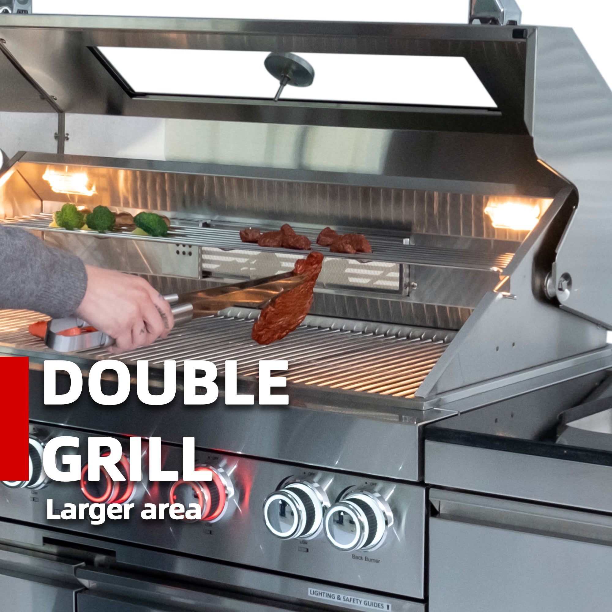 Gas Grill with Four Burners - Stainless Steel Outdoor Kitchen Islands