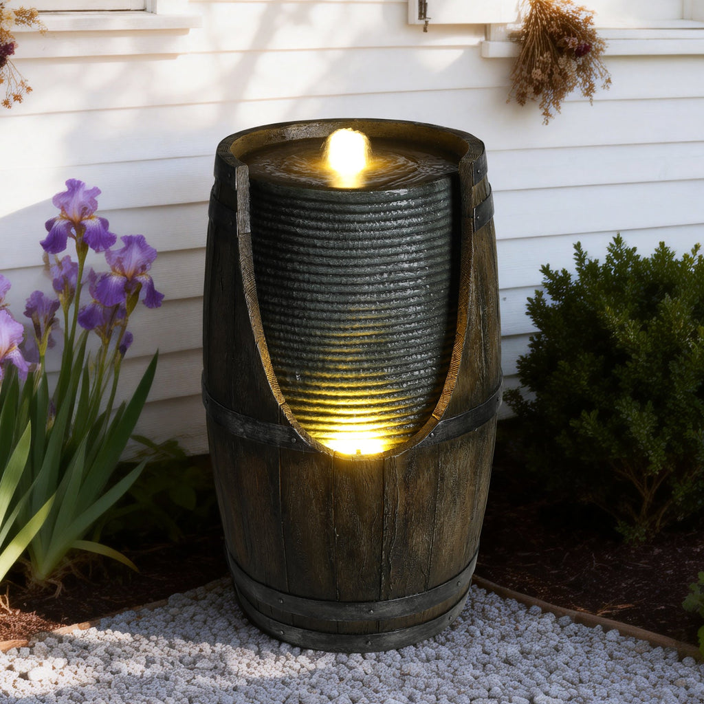 Outdoor Water Fountain with Bird Waterer