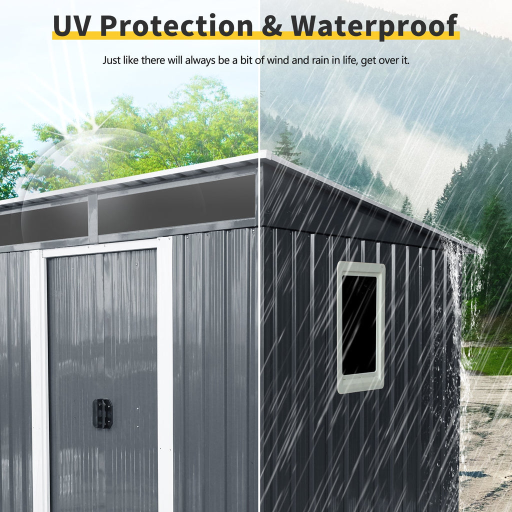 6ft x 5ft Outdoor Metal Storage Shed with Window