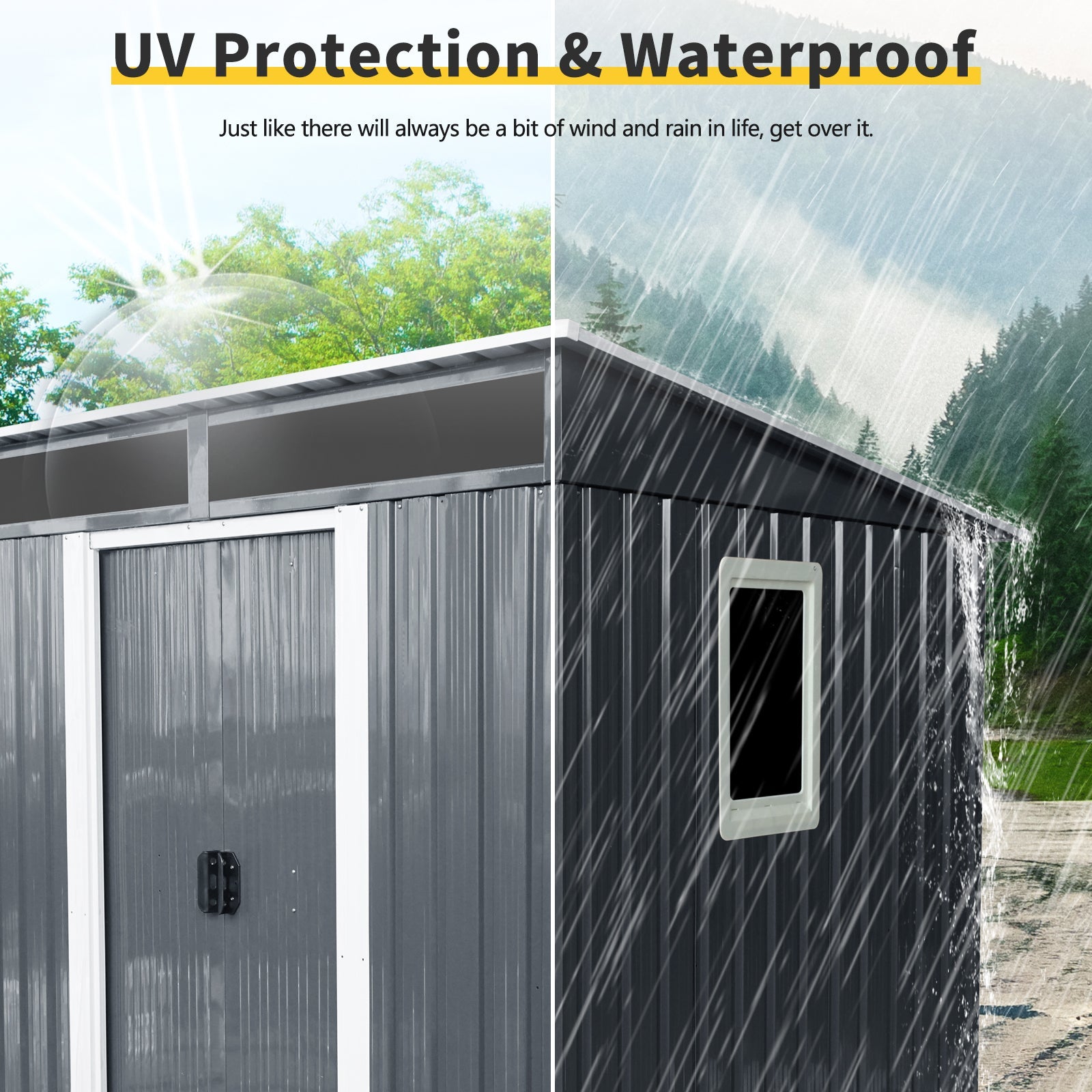6ft x 5ft Outdoor Metal Storage Shed with Window