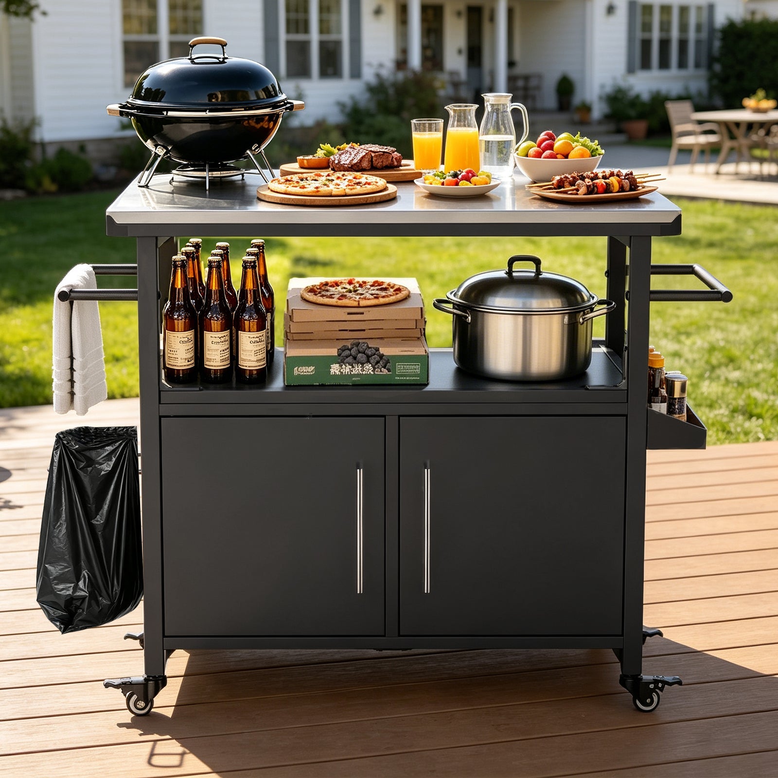 Outdoor Grill Cart with Storage
