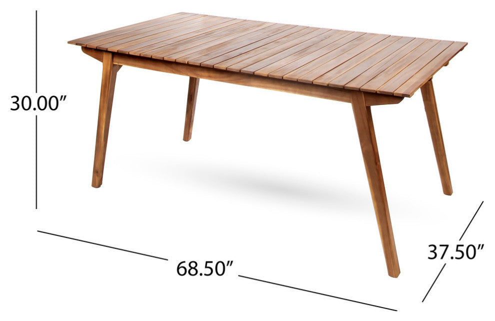 Outdoor 6 Seater Acacia Wood Dining Set with Cushions