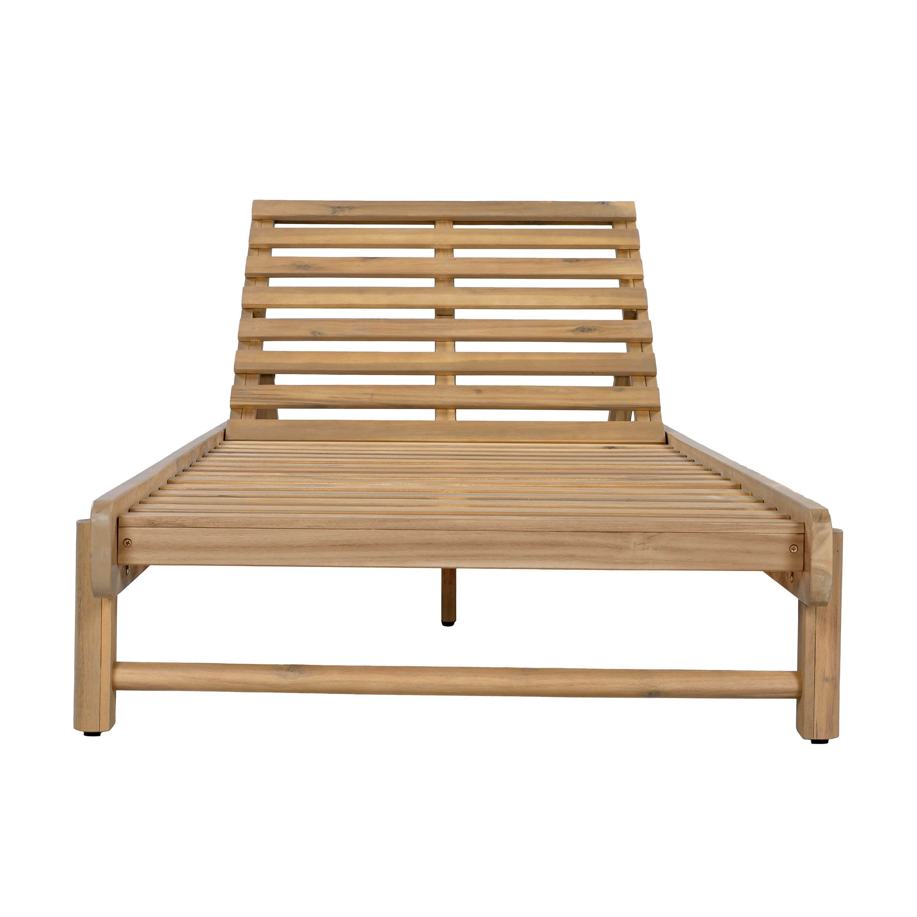 Light Teak Finish Acacia Wood Chaise Lounge Frame