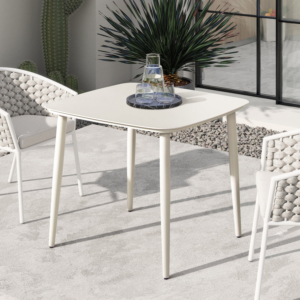 Santorini 33.5" Square Outdoor Patio Table Aluminum