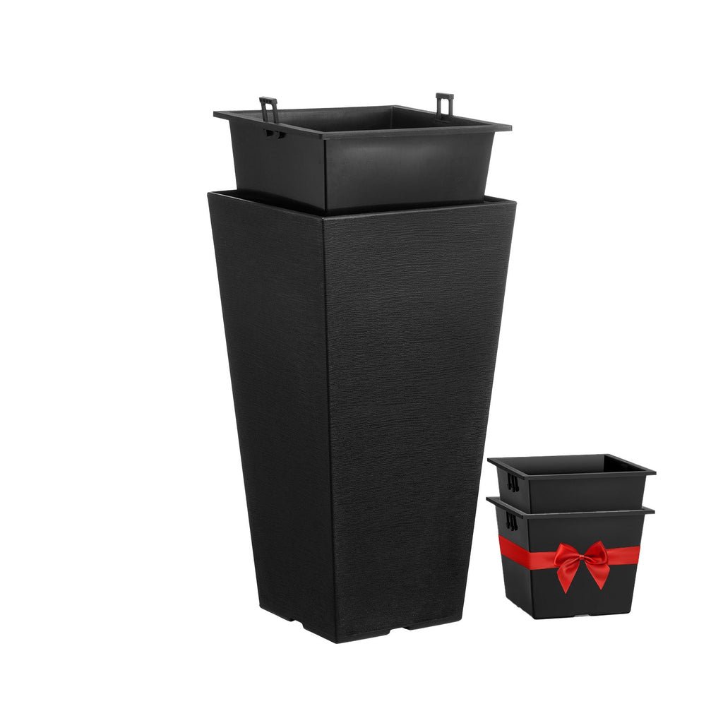 Set of 2 Tall Outdoor Planters - 22 Inch