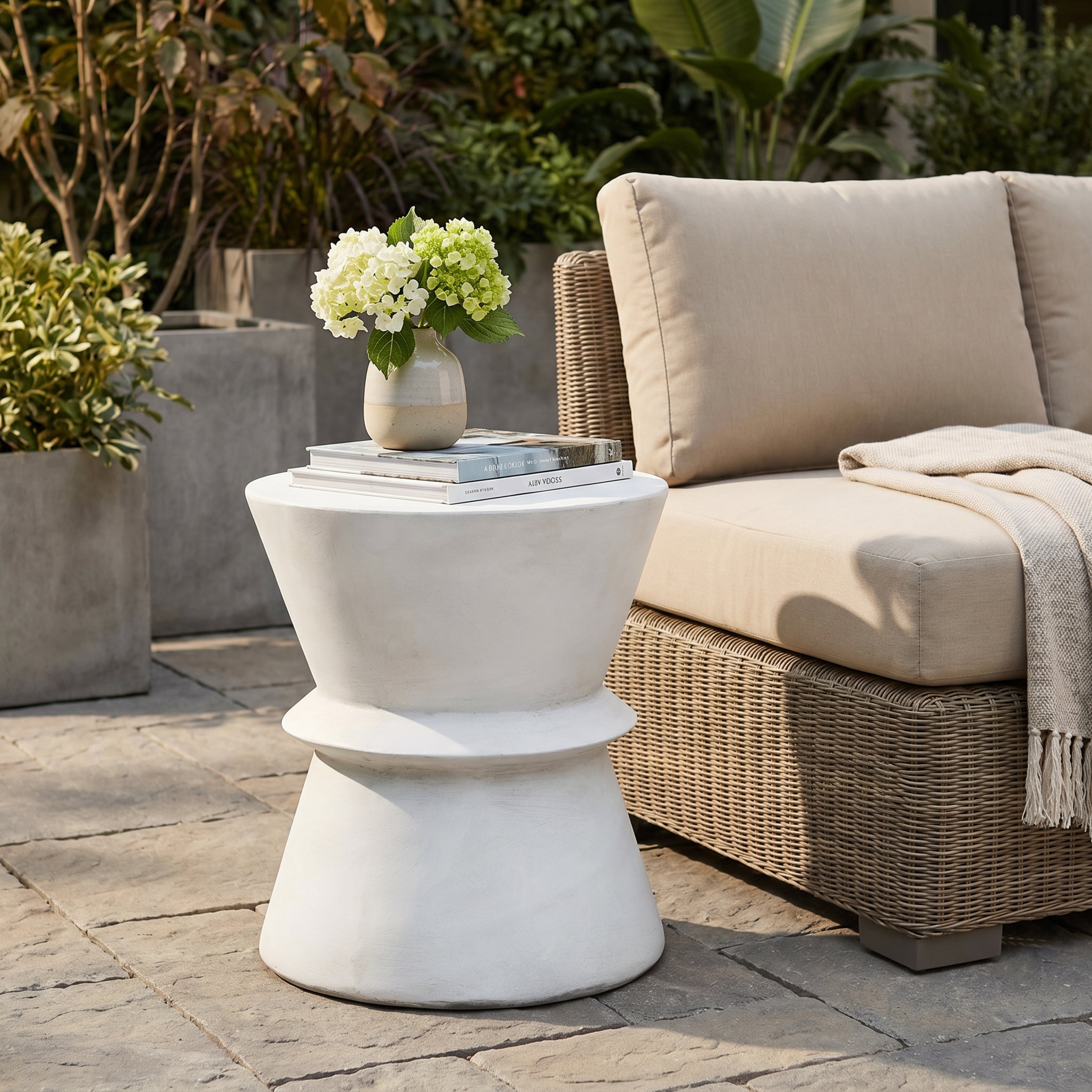 Outdoor Lightweight Concrete Side Table