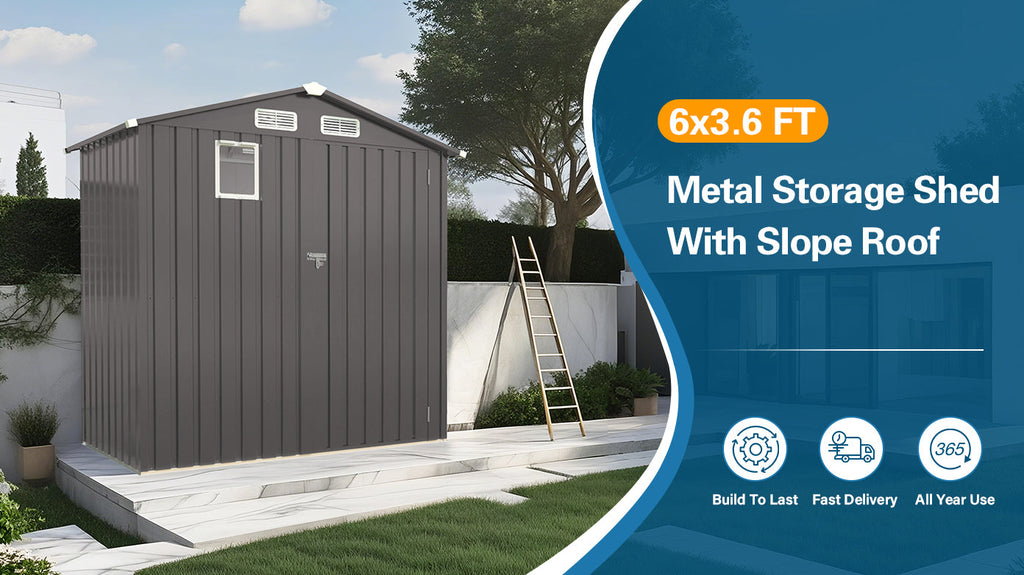 6X 3.6FT Metal Outdoor Storage Shed