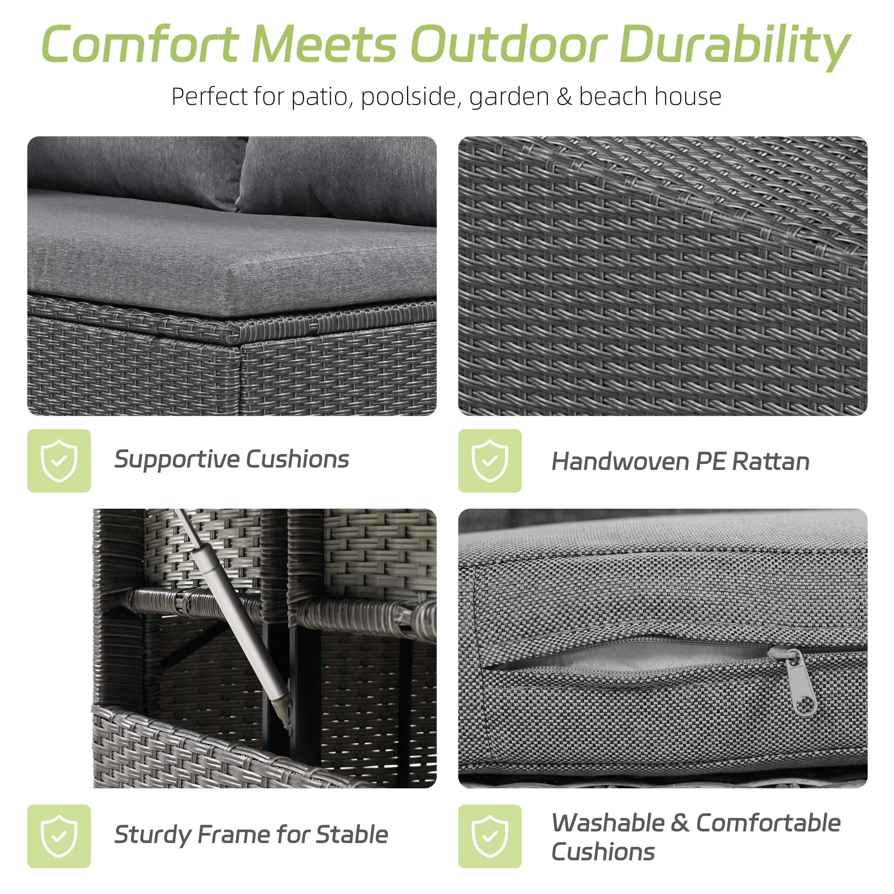 TOMAX 5-Piece Outdoor Patio Rattan Sofa Set