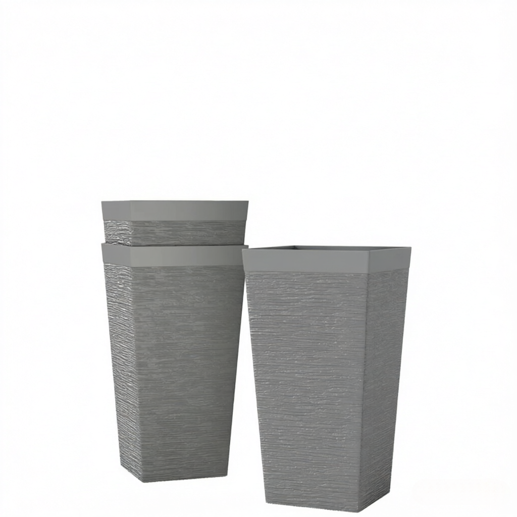 Stackable Design Tapered Planters - 3-Piece Outdoor Set