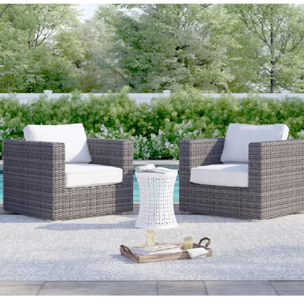 LSI Fully Assembled Outdoor Armchairs with Cushions (Set of 2)