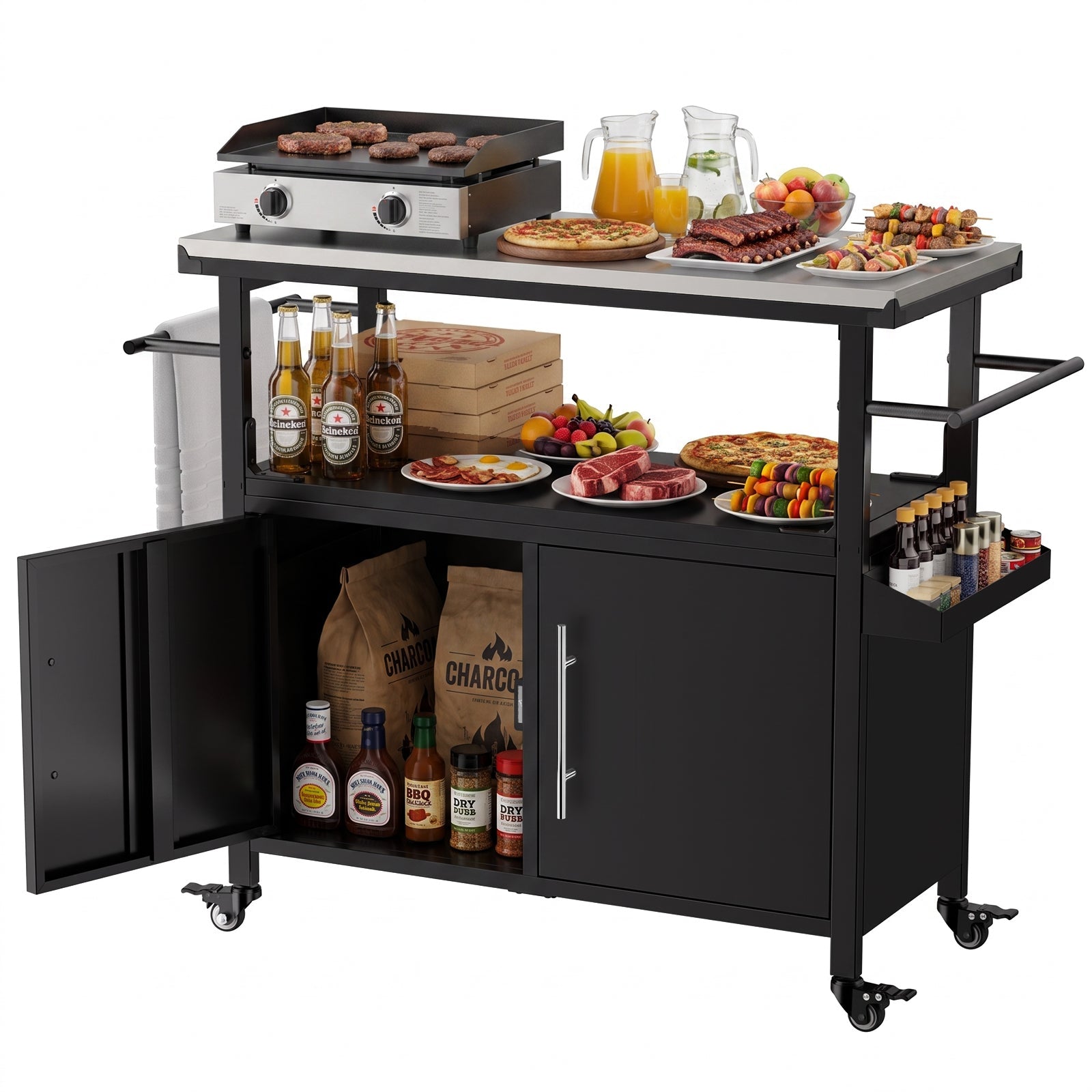 Outdoor Grill Cart with Storage