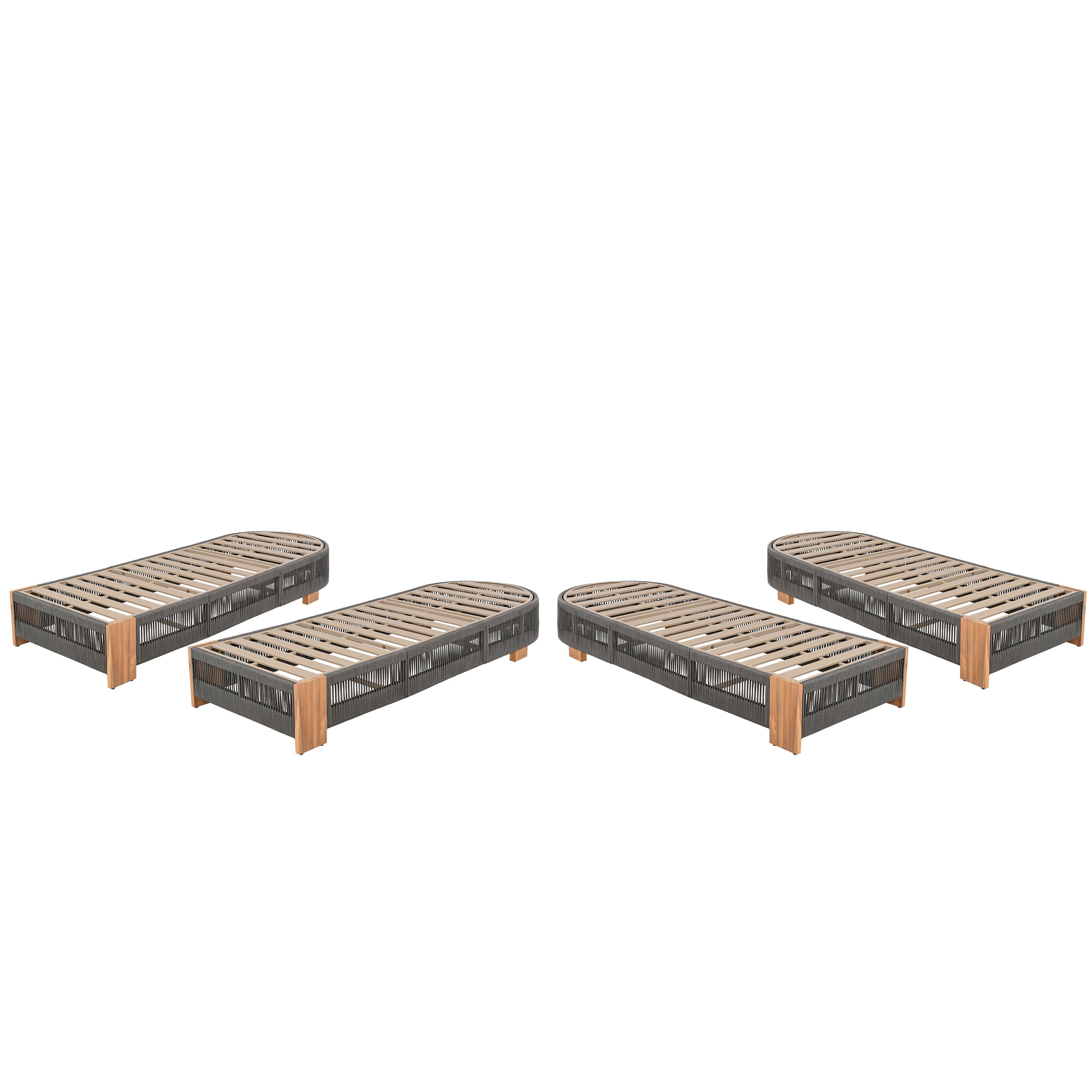 Outdoor Acacia Wood Patio Adjustable Lounge Chair